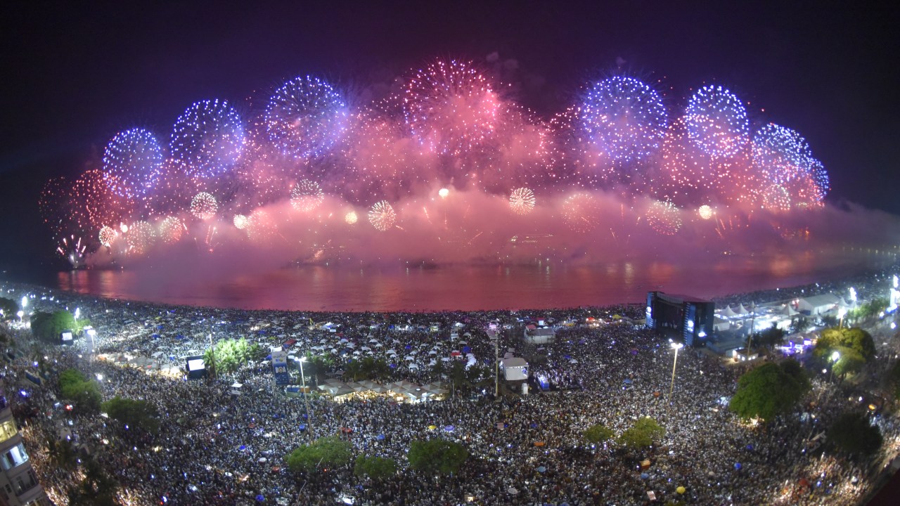 Ano Novo na Praia de Copacabana, no Rio de Janeiro