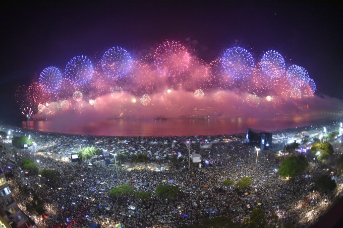 Ano Novo na Praia de Copacabana, no Rio de Janeiro