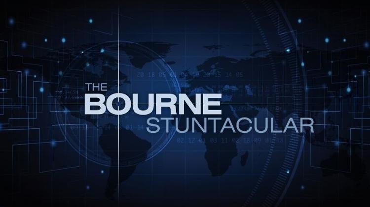 Banner do The Bourne Stuntacular, no Universal Studios, em Orlando