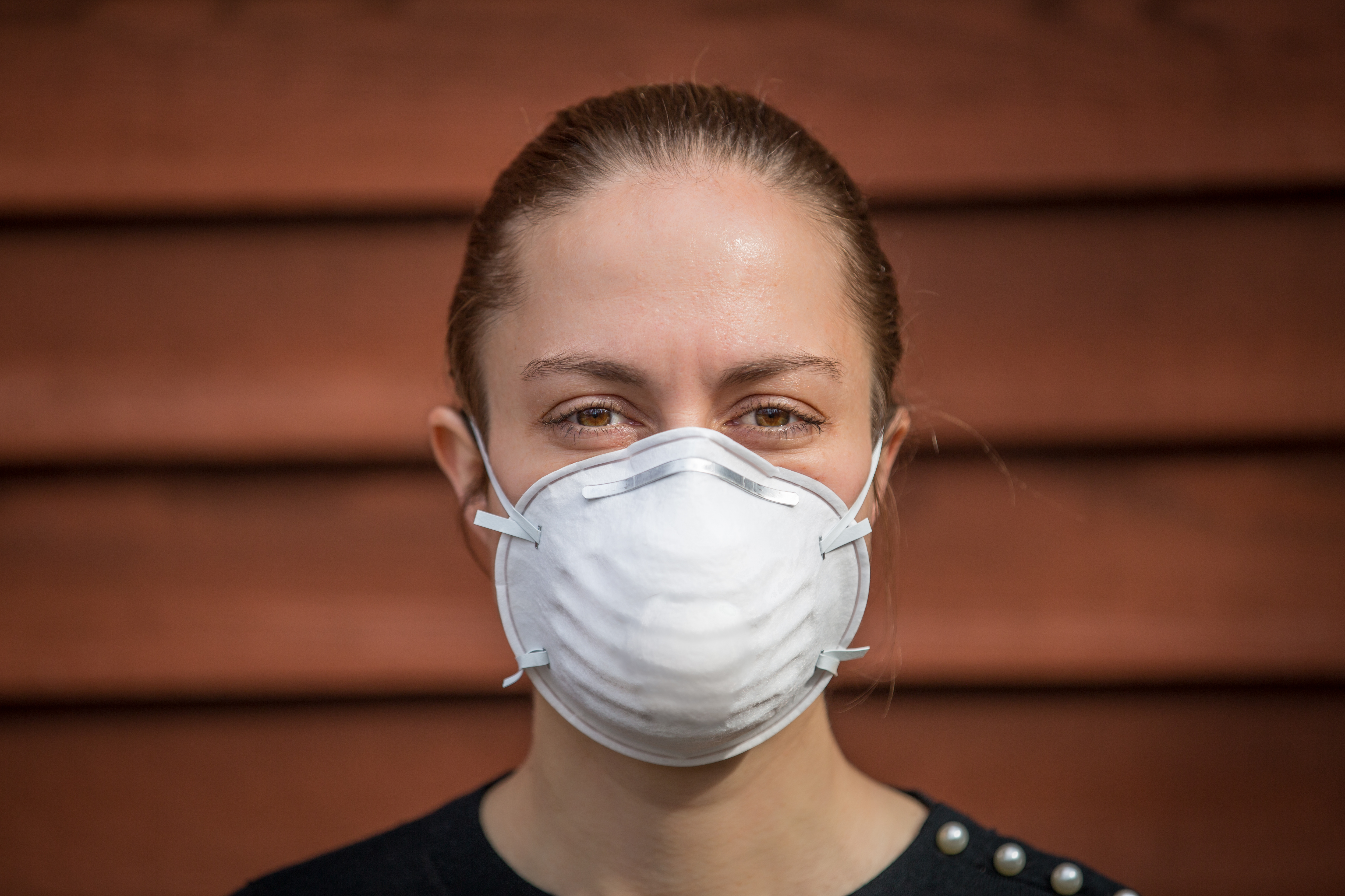 Female with N95 mask