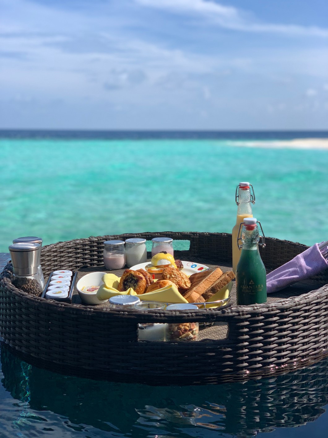 Café da manhã flutuante: ícone das Maldivas no Instagram