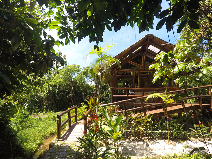 Bamboo bungalow in the middle of the forest