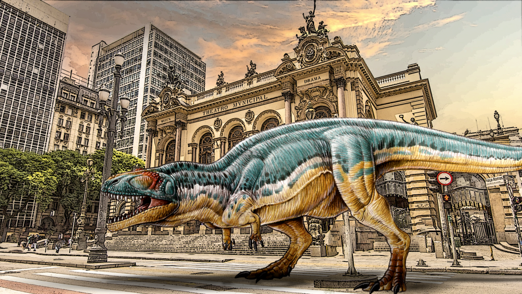 tyrannotitan desenho no teatro municipal de São Paulo