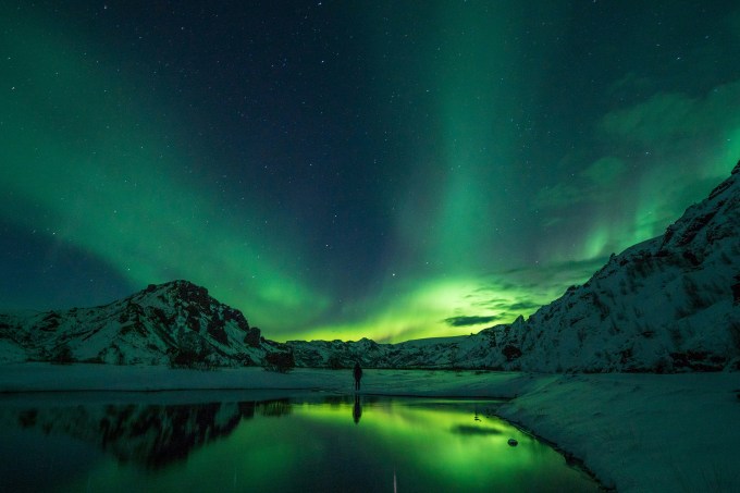 Aurora boreal em Thórsmörk, Islândia
