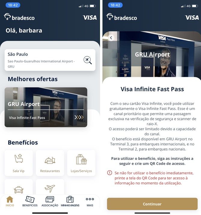 Visa Infinite Pass, Aeroporto de Guarulhos, São Paulo, Brasil