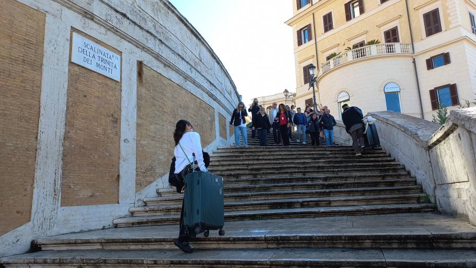A escadaria que sobe até o platô da Trinità dei Monti A escadaria que sobe até o platô da Trinità dei Monti