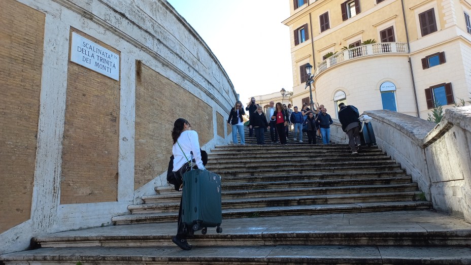 A escadaria que sobe até o platô da Trinità dei Monti