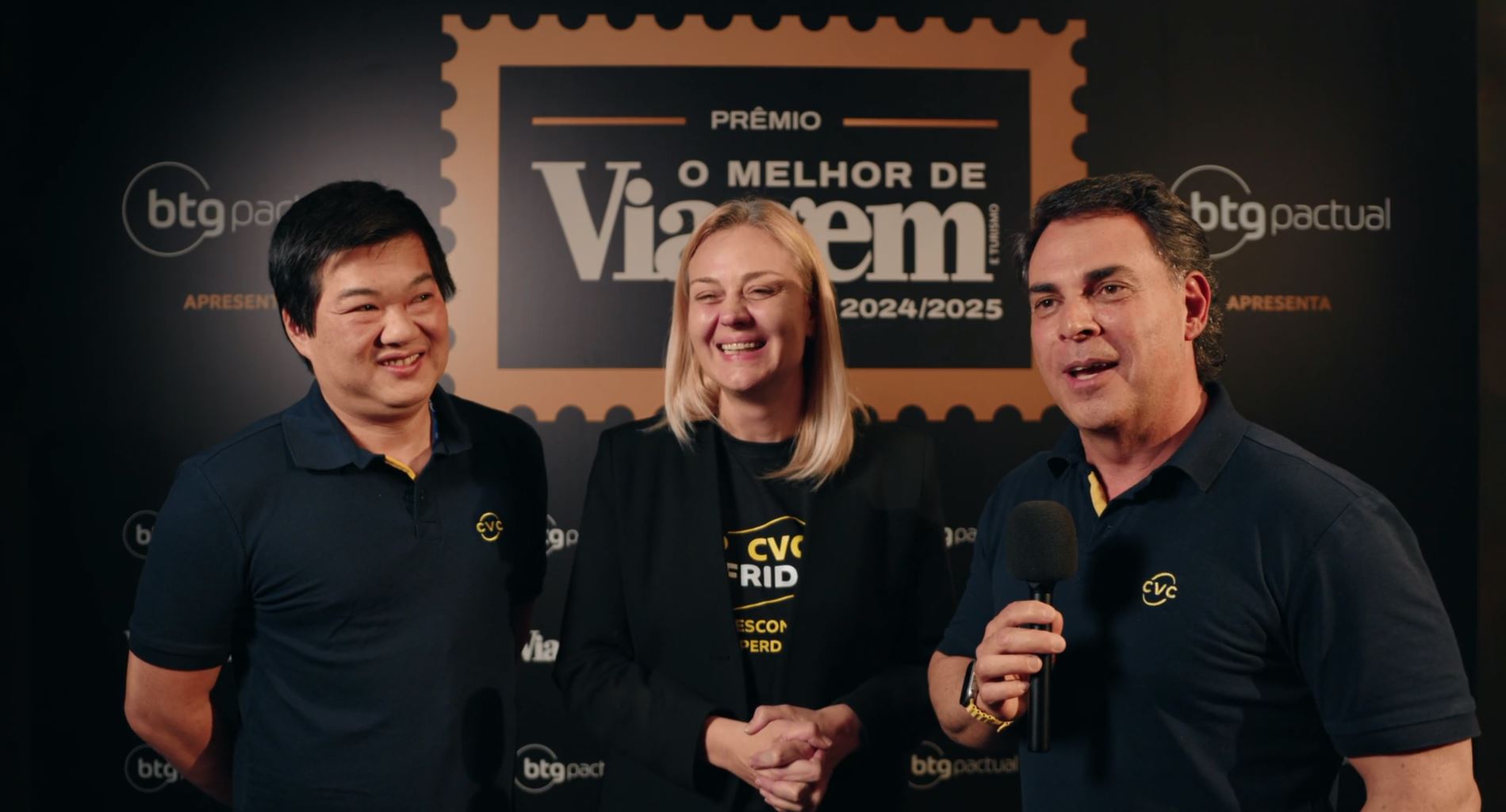 Time CVC: Humberto Sato, diretor de marketing, Vivi Pio, diretora de franquias e vendas, e Emerson Belan, Diretor geral B2C