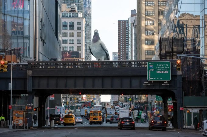 Escultura de pombo, Dinosaur, High Line, Nova York