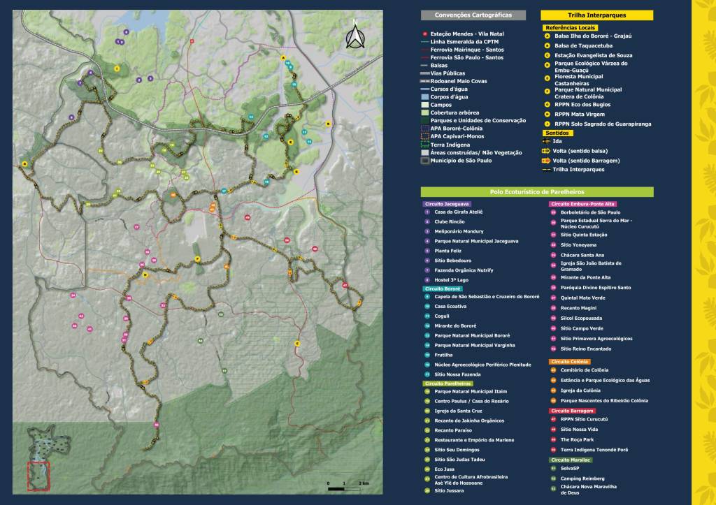 Mapa Trilha Interparques, São Paulo Mapa Trilha Interparques, São Paulo