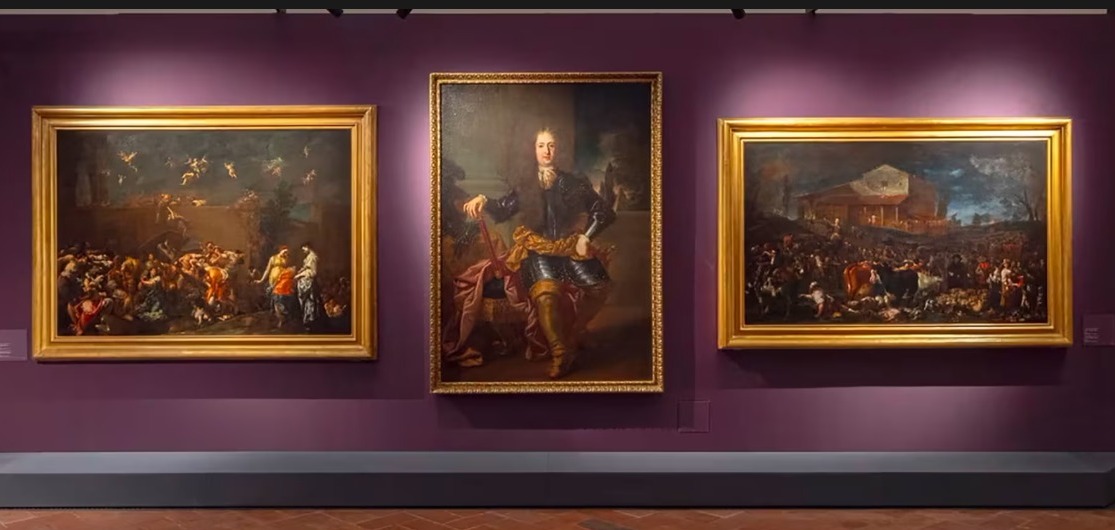 A obra, antes de ser danificada, fazia parte de uma exposição dedicada às artes do século XVIII