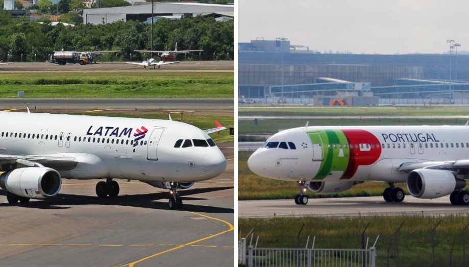 aviões latam e tap