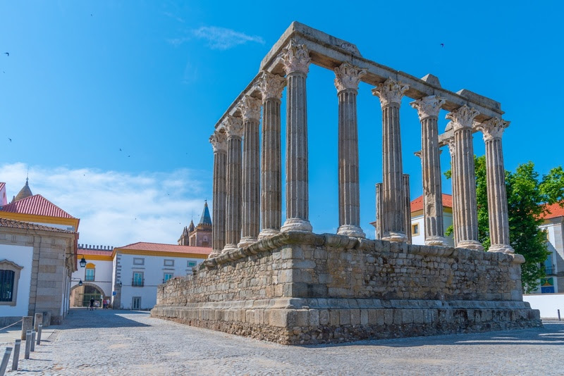 Temple of Diana in Portuguese town Evora.